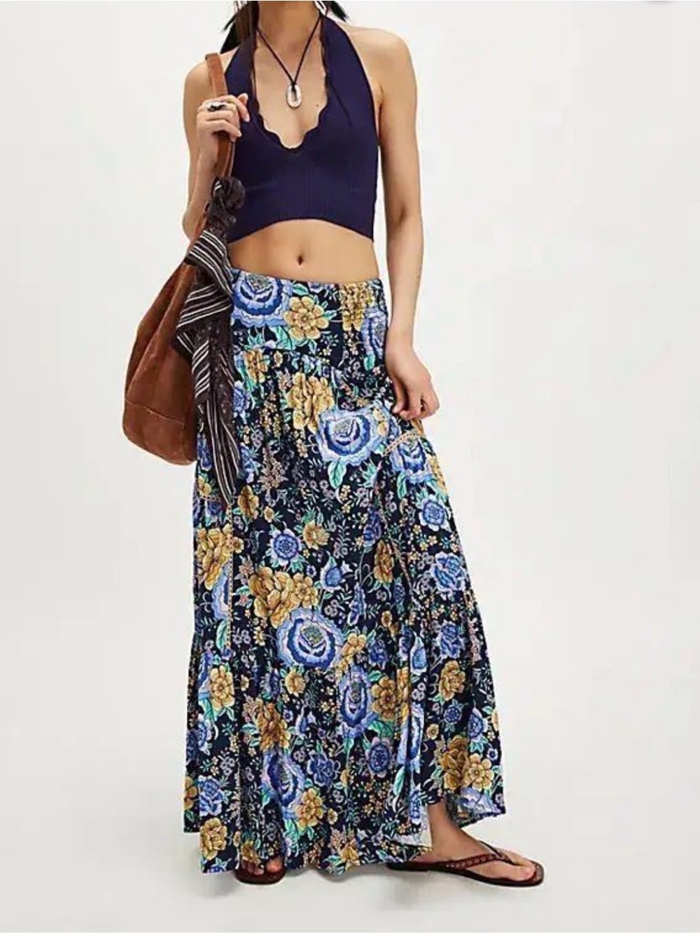 🔥 NWOT Free People x Spell Full Bloom Maxi Skirt